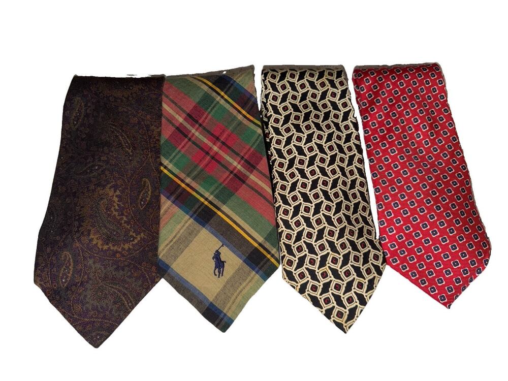 4 - Ralph Lauren Ties, Silk Cotton 3.5-4”